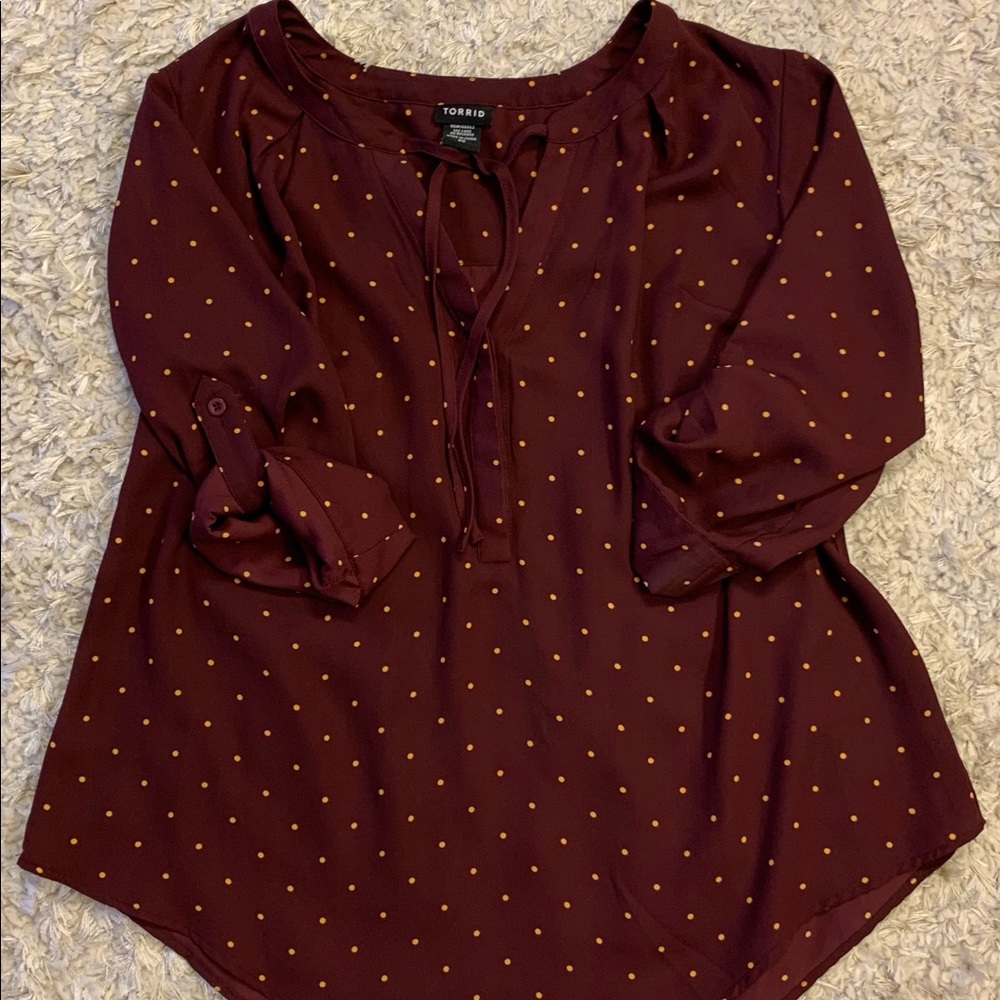 Torrid 3/4-sleeve Georgette style blouse